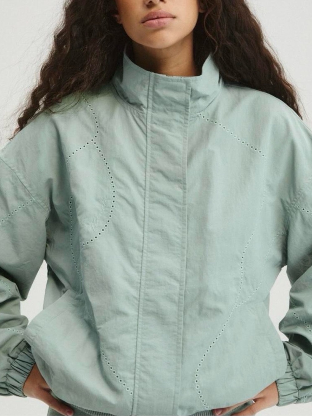 Adanola Laser cut track jacket - cloud blue